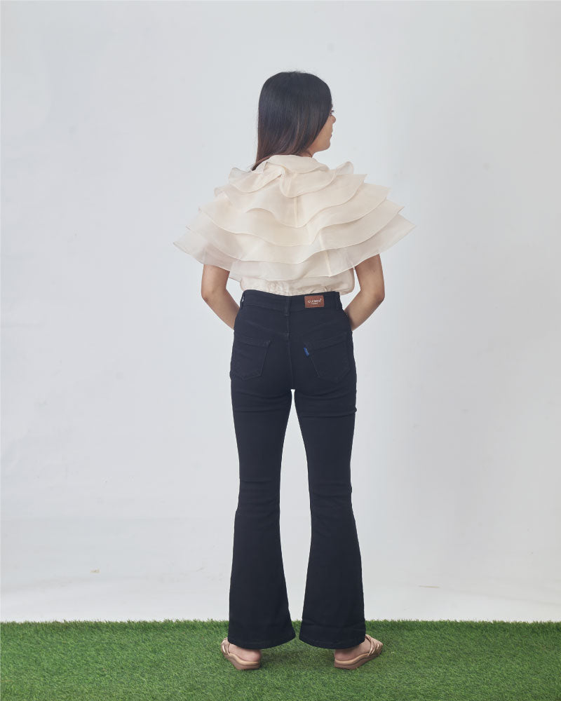 Frill Crop Top Without Inner Slip