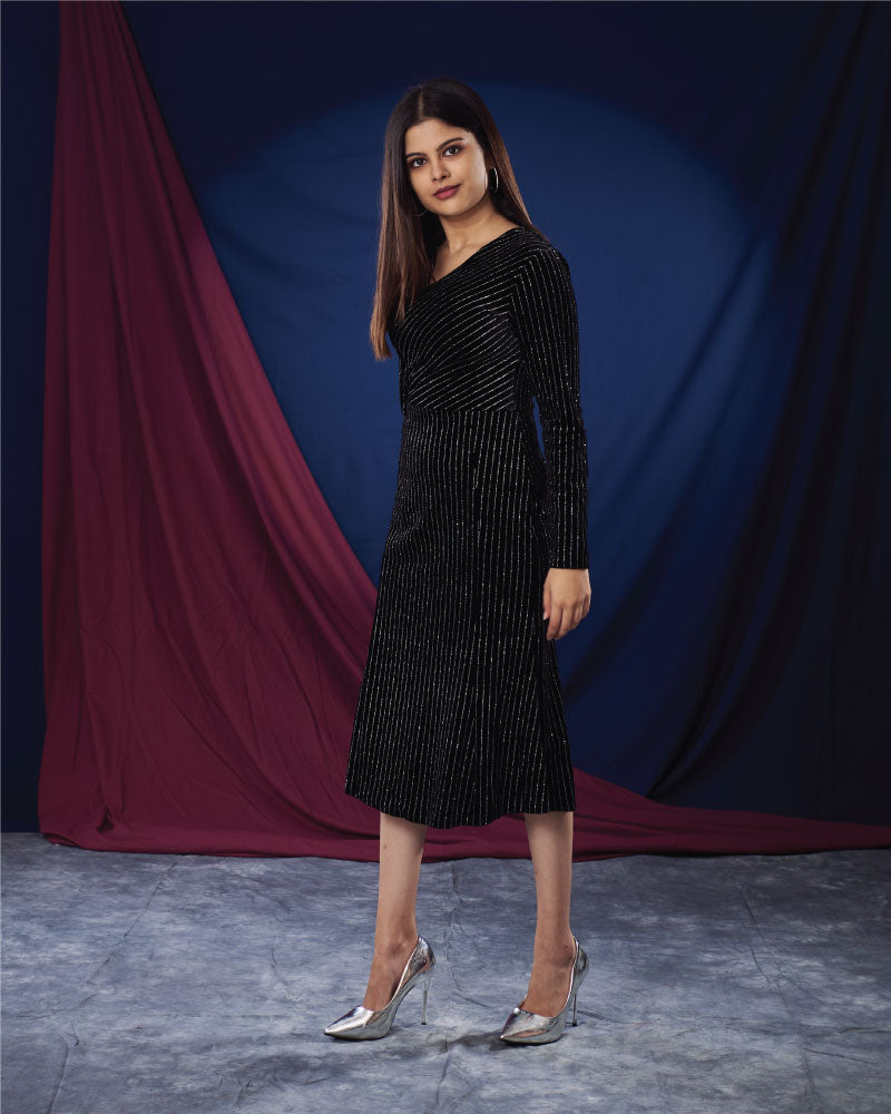 Buy 109 F Grey Self Design Knee-Length Dress for Women's Online @ Tata CLiQ